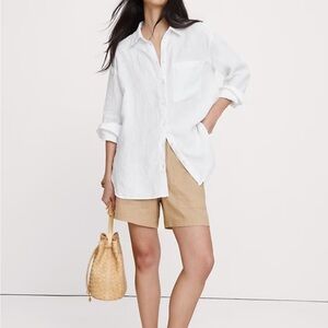 Banana Republic White Oversized Linen Shirt XL NWOT